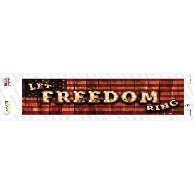 K-855s-M Let Freedom Ring Bulb Lettering Novelty Narrow Sticker Decal - Medium