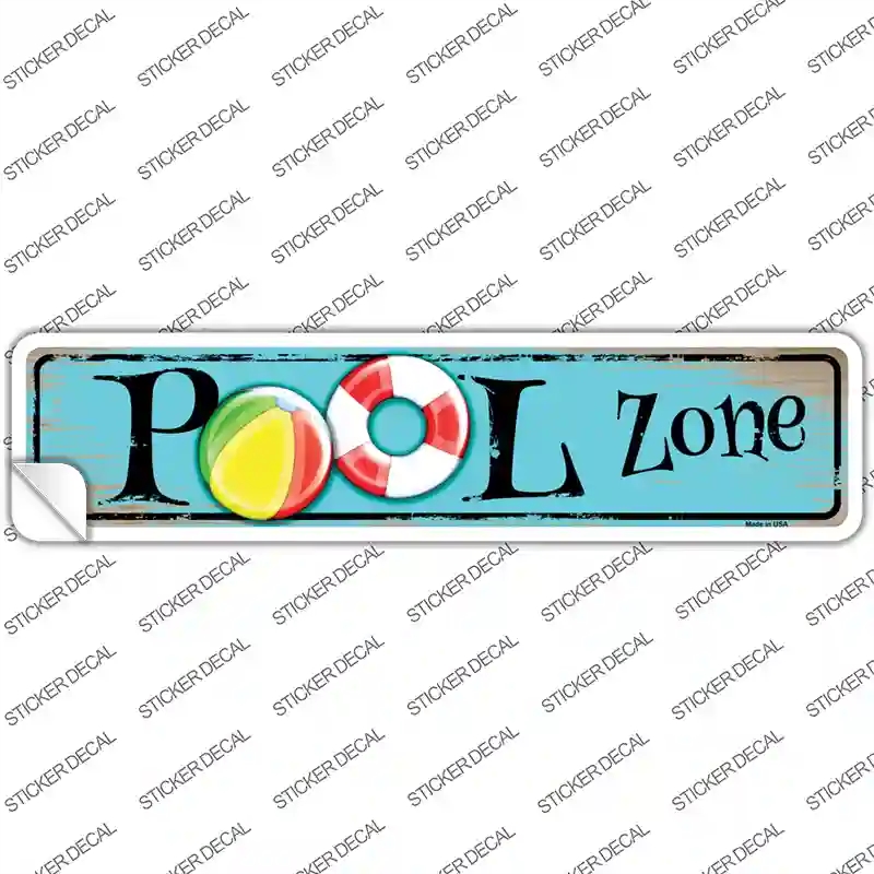 K-865s-XL Pool Zone Novelty Narrow Sticker Decal - Extra Large