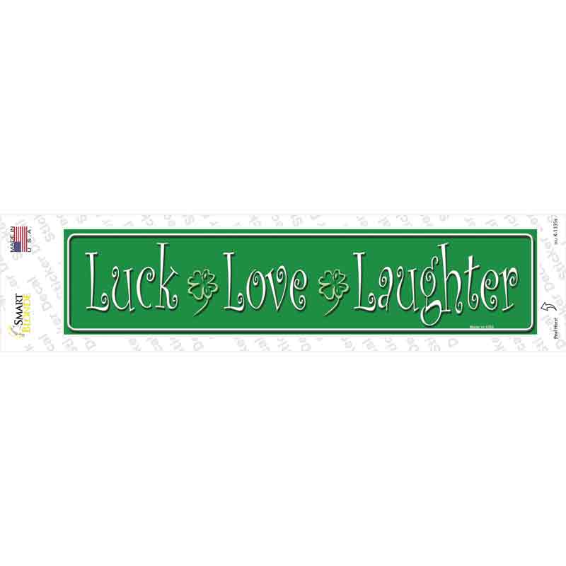 K-1335s-M Luck Love Laughter Novelty Narrow Sticker Decal - Medium