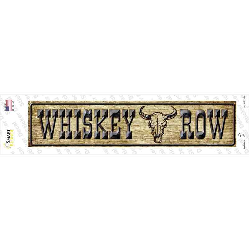 K-1356s-M Whiskey Row Skull Novelty Narrow Sticker Decal - Medium