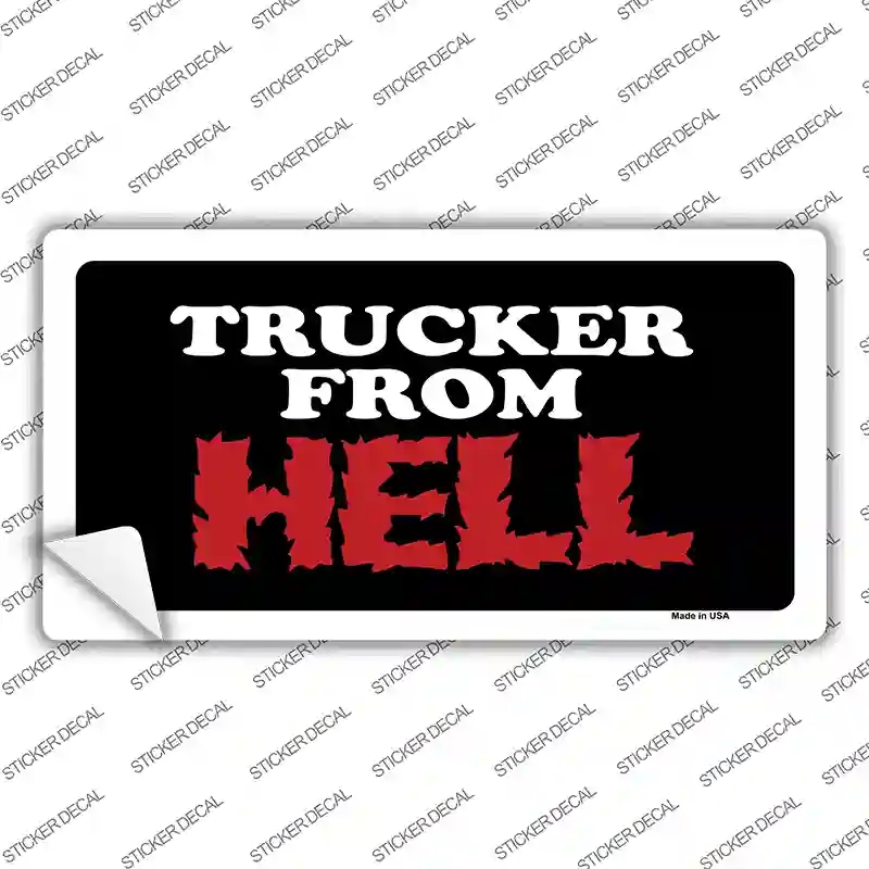 LP-1121s-L Trucker From Hell Novelty Sticker Decal - Large