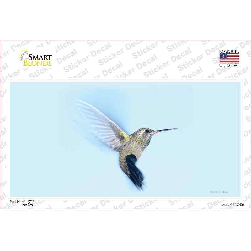 LP-11245s-M Hummingbird in Flight, Blue Novelty Sticker Decal - Medium