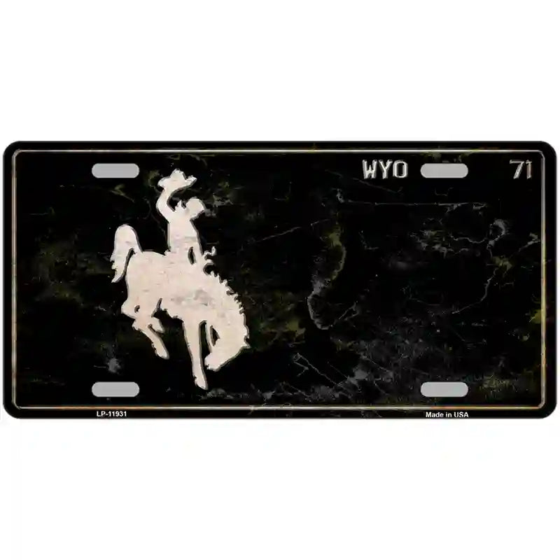 LLP-11931 24 x 12 in. Wyoming Black Rusty Novelty Metal License Plate -  Smart Blonde