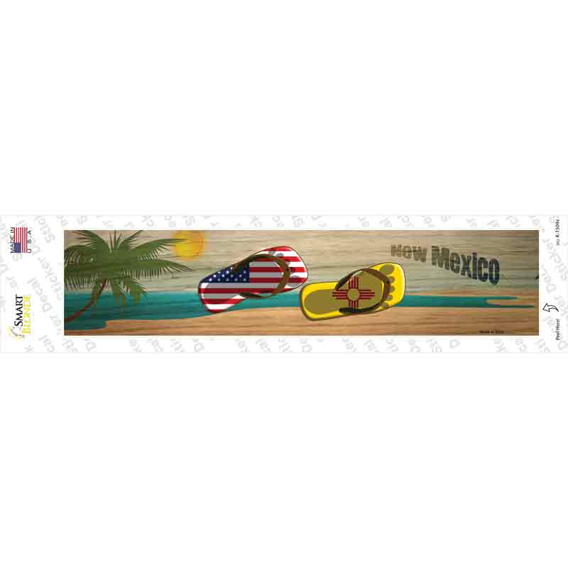 K-1504s-M   Mexico & US Flag Novelty Narrow Sticker Decal - Medium