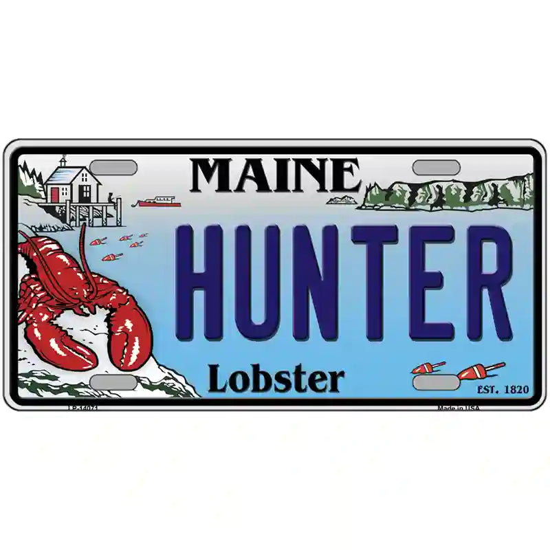 LLP-14071 24 x 12 in. Hunter Maine Lobster Novelty Metal License Plate