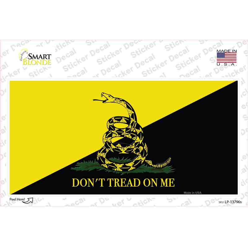 LP-13796s-M Dont Tread on Me Yellow & Black Novelty Sticker Decal - Medium