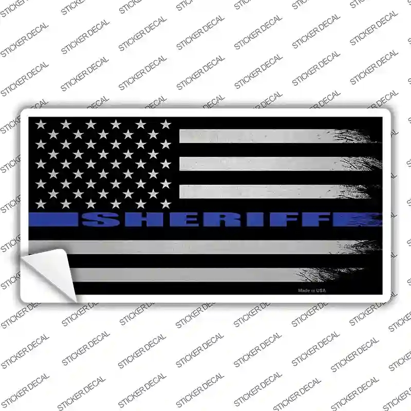 LP-13787s-L Sheriff Blue Flag Novelty Sticker Decal - Large