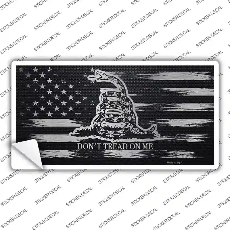 LP-13798s-L Dont Tread on Me Distressed Carbon Fiber Flag Novelty Sticker Decal - Large