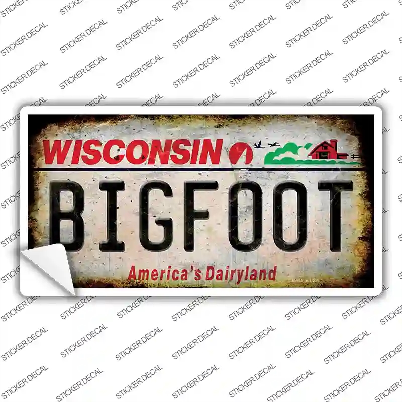 LP-13847s-S Bigfoot Wisconsin Novelty Sticker Decal - Small