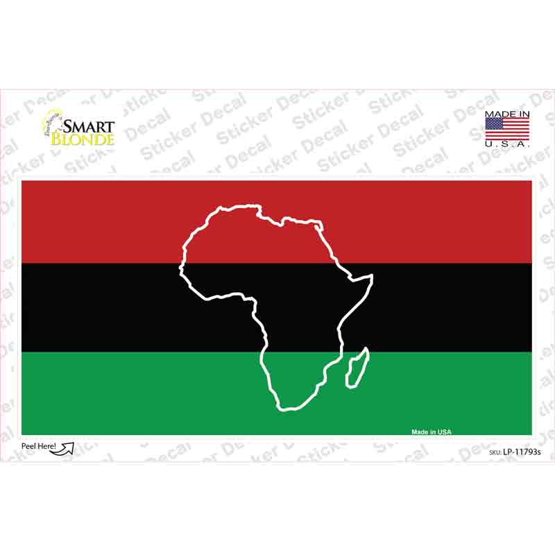LP-11793s-M Africa Outline with Flag Novelty Sticker Decal - Medium