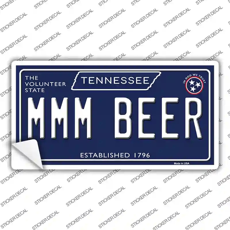 LP-13921s-S Mmm Beer Tennessee Blue Novelty Sticker Decal - Small
