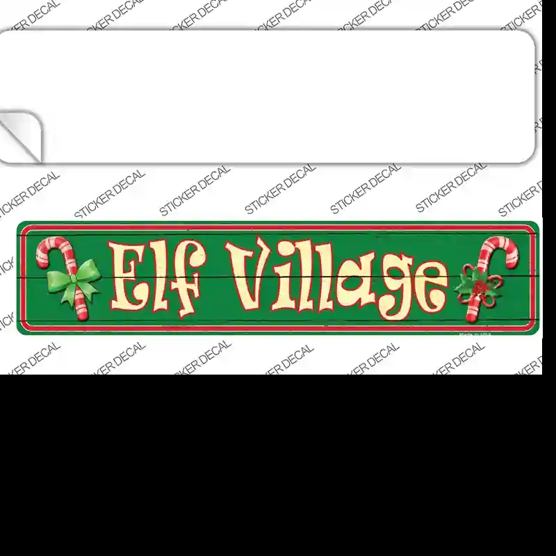 K-657s-S Elf Village Novelty Narrow Sticker Decal - Small