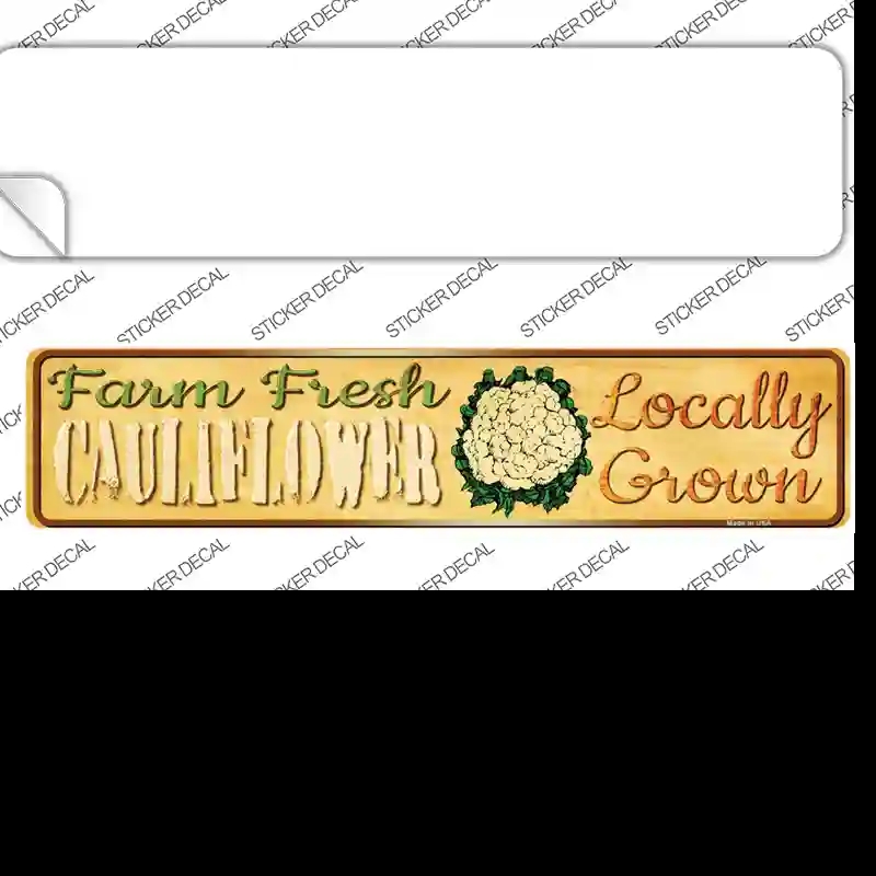 K-678s-S Farm Fresh Cauliflower Novelty Narrow Sticker Decal - Small