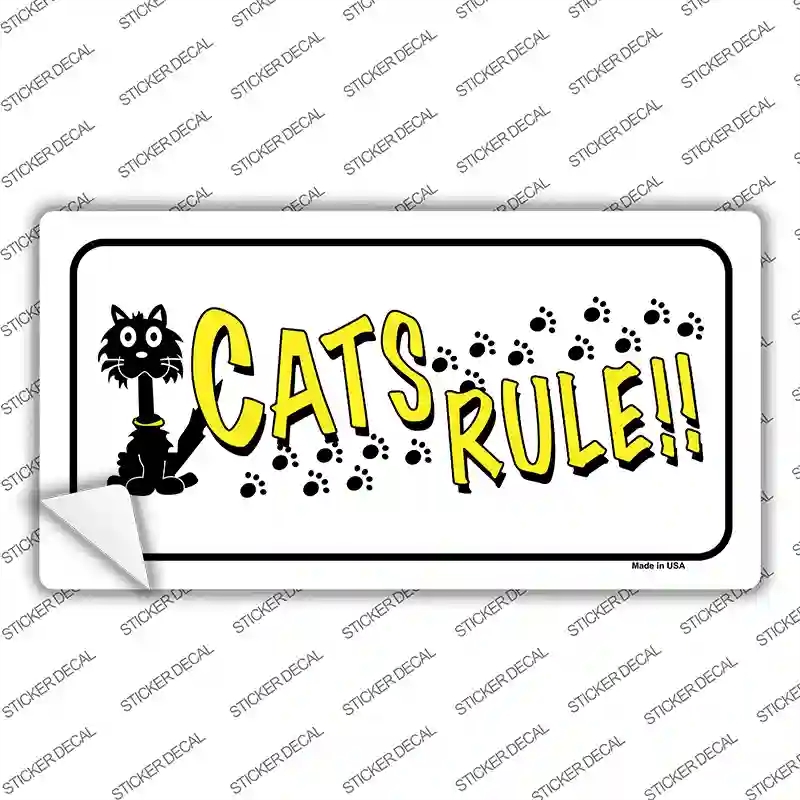 LP-1199s-L Cats Rule Novelty Sticker Decal - Large