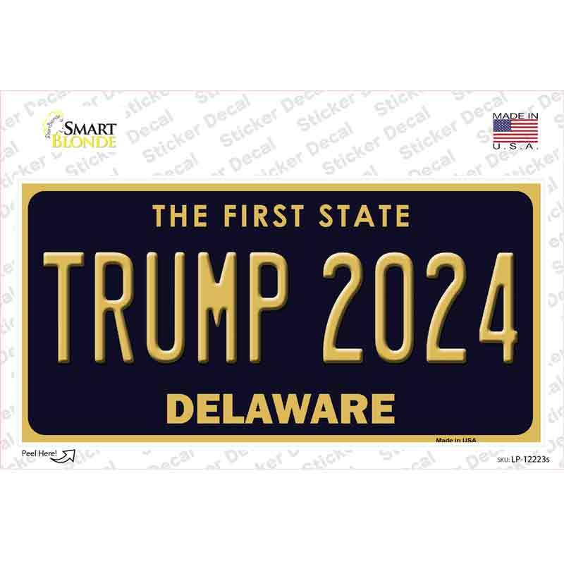 LP-12223s-M Trump 2024 Delaware Novelty Sticker Decal - Medium