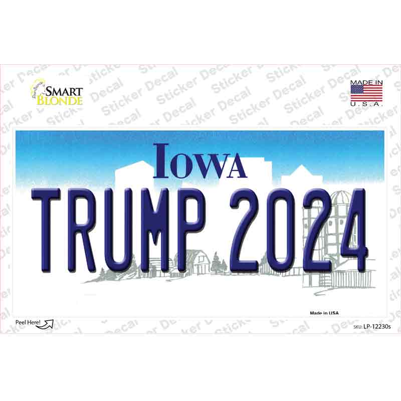 LP-12230s-M Trump 2024 Iowa Novelty Sticker Decal - Medium