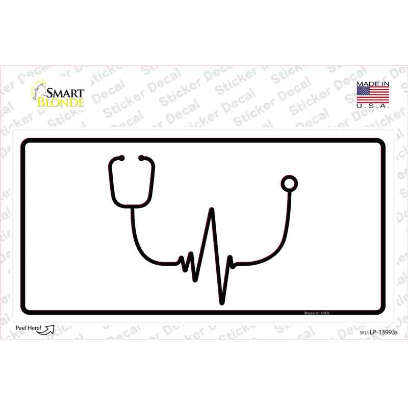 LP-13993s-M Stethoscope Heart Beat Novelty Sticker Decal - Medium