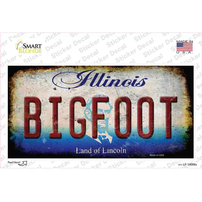 LP-14006s-M Bigfoot Illinois Novelty Sticker Decal - Medium