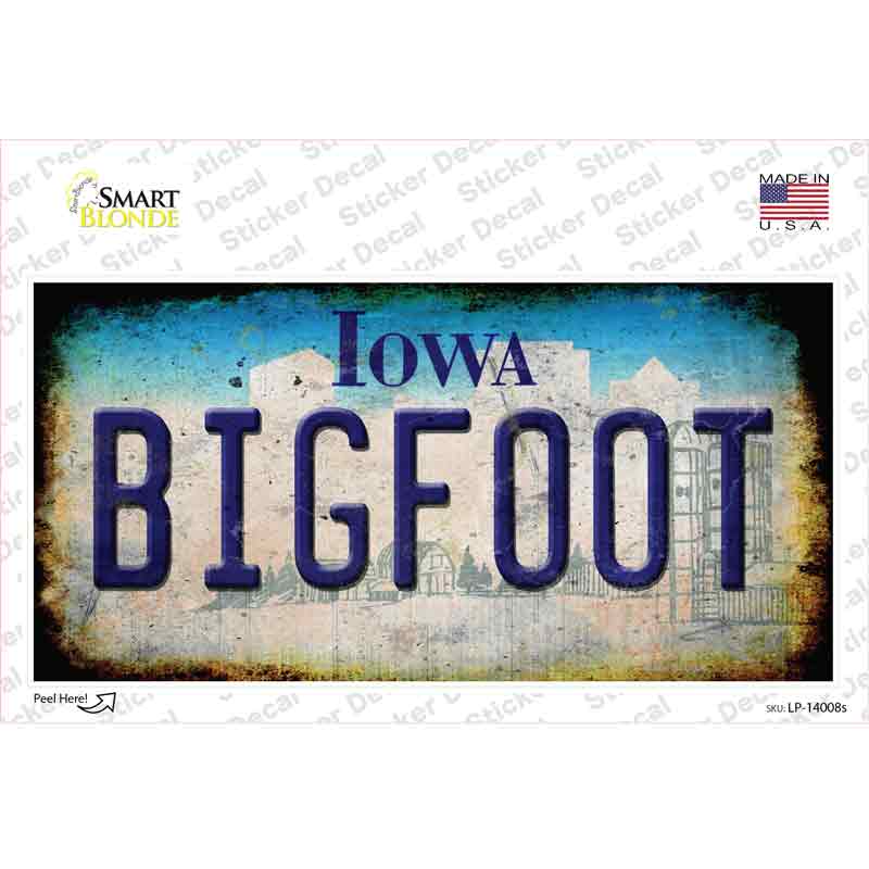 LP-14008s-M Bigfoot Iowa Novelty Sticker Decal - Medium