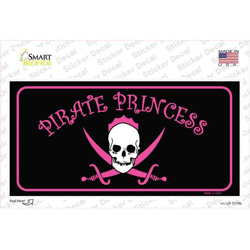 LP-1119s-M Pirate Princess Novelty Sticker Decal - Medium