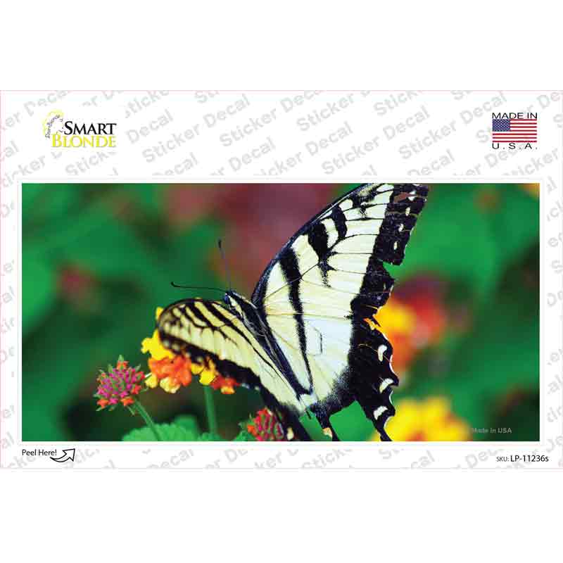 LP-11236s-M Butterfly Black & White Novelty Sticker Decal - Medium