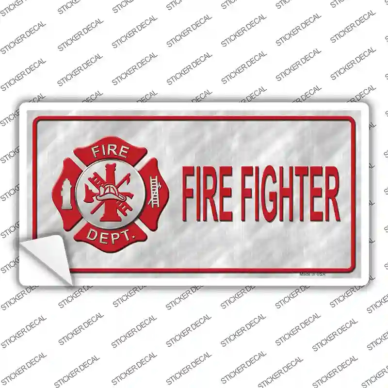 LP-334s-XL Firefighter Scratched Background Novelty Sticker Decal - Extra Large