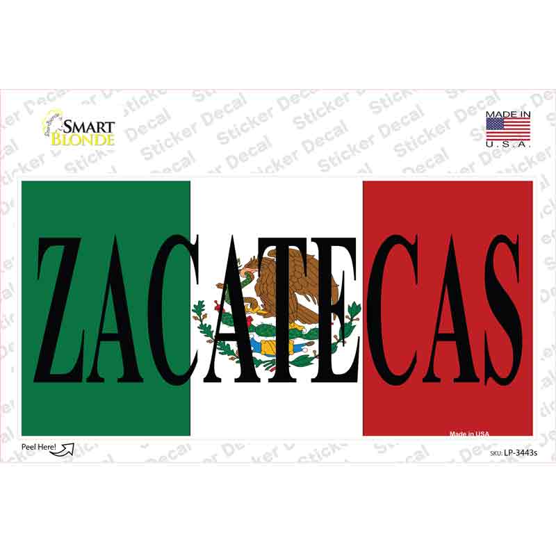 LP-3443s-M Zacatecas Novelty Sticker Decal - Medium