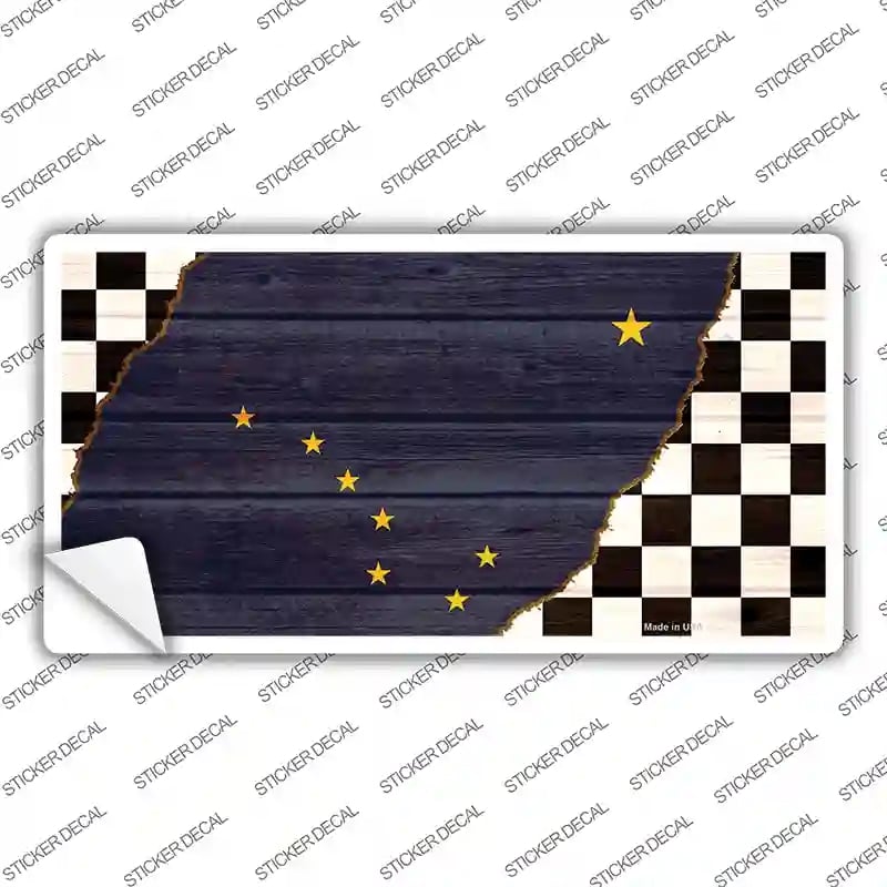 LP-13687s-S Alaska Racing Flag Novelty Sticker Decal - Small