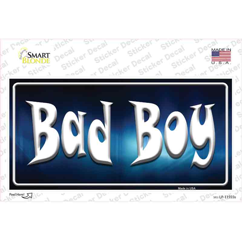 LP-11555s-M Bad Boy Blue Novelty Sticker Decal - Medium