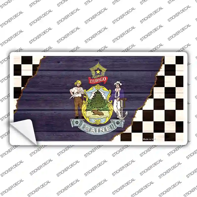 LP-13704s-S Maine Racing Flag Novelty Sticker Decal - Small