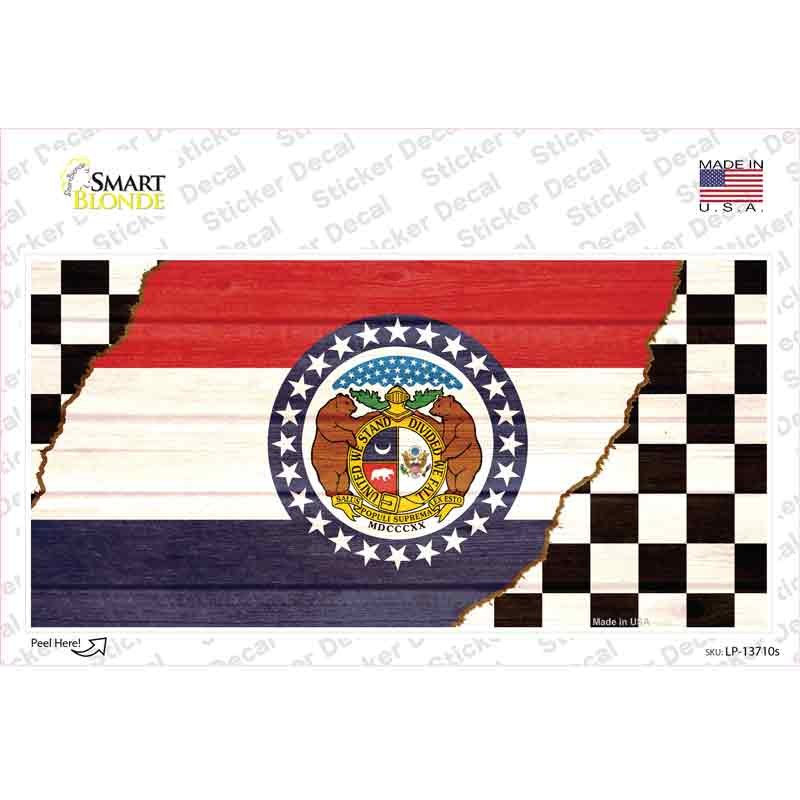 LP-13710s-M Missouri Racing Flag Novelty Sticker Decal - Medium