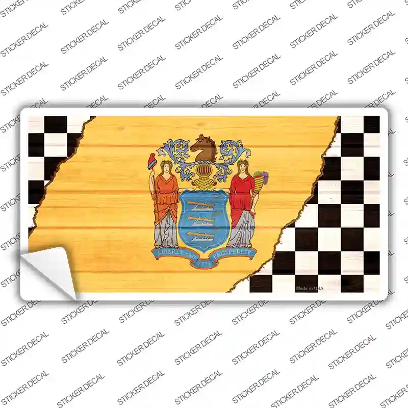 LP-13715s-S   Jersey Racing Flag Novelty Sticker Decal - Small