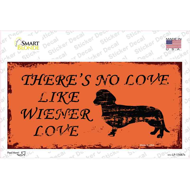 LP-11687s-M Wiener Love Novelty Sticker Decal - Medium
