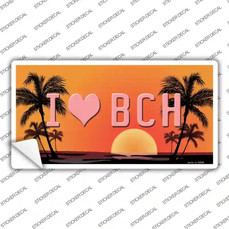 LP-11774s-L I Love Beach Novelty Sticker Decal - Large