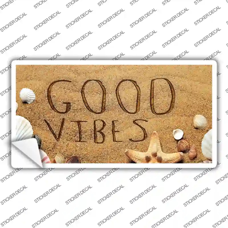 LP-11776s-S Good Vibes in the Sand Novelty Sticker Decal - Small