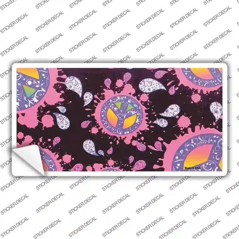LP-3569s-L Peaces Floating Paisleys Novelty Sticker Decal - Large