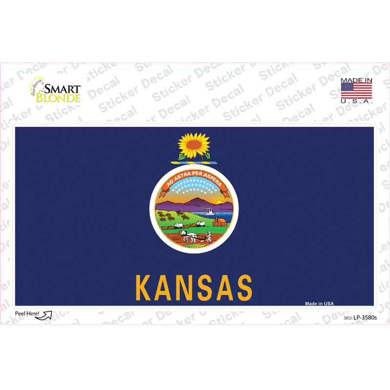 LP-3580s-M Kansas State Flag Novelty Sticker Decal - Medium