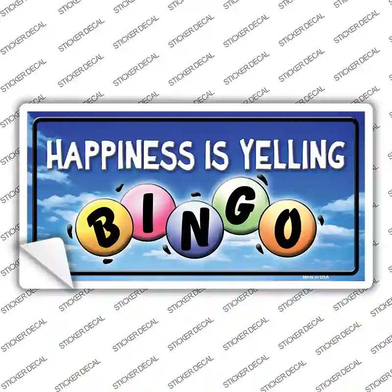 LP-358s-L Happiness is Yelling Bingo Novelty Sticker Decal - Large