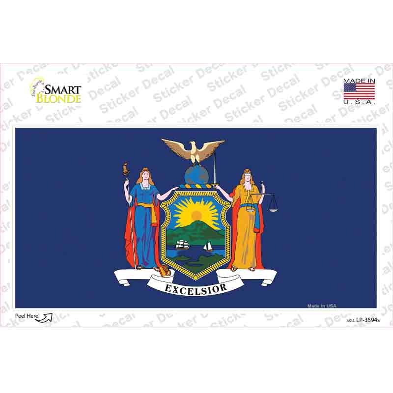 LP-3594s-M   York State Flag Novelty Sticker Decal - Medium
