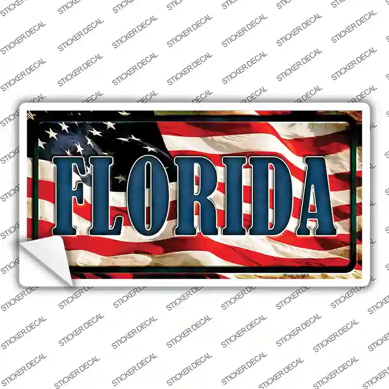 LP-3620s-XL Florida on American Flag Novelty Sticker Decal - Extra Large