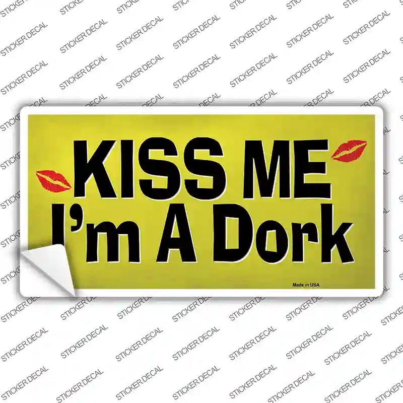 LP-13756s-S Kiss Me Im A Dork Novelty Sticker Decal - Small