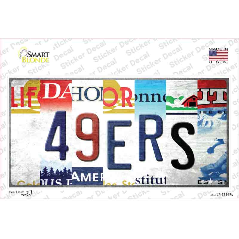 LP-13167s-M 49ers Strip Art Novelty Sticker Decal - Medium