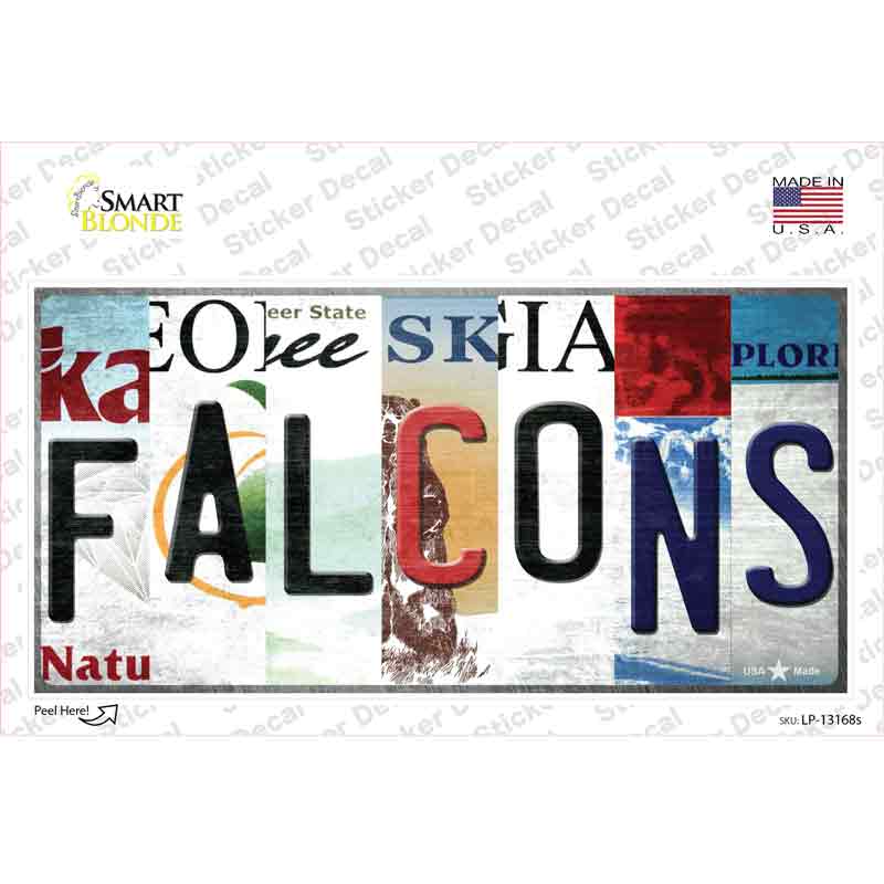 LP-13168s-M Falcons Strip Art Novelty Sticker Decal - Medium