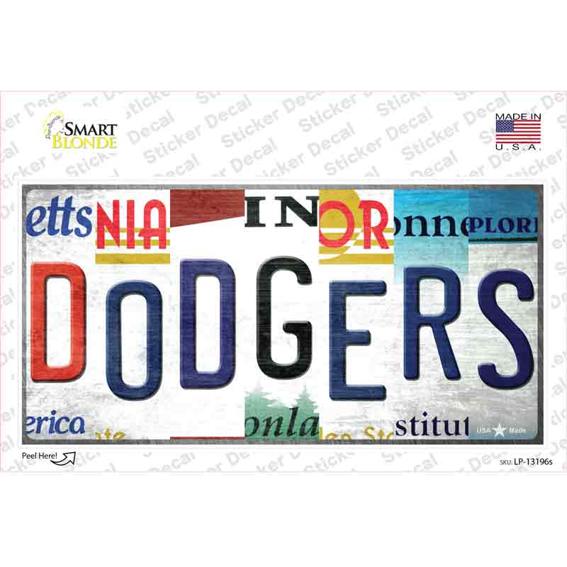 LP-13196s-M Dodgers Strip Art Novelty Sticker Decal - Medium