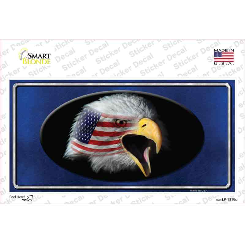 LP-1319s-M American Flag Eagle Blue Novelty Sticker Decal - Medium