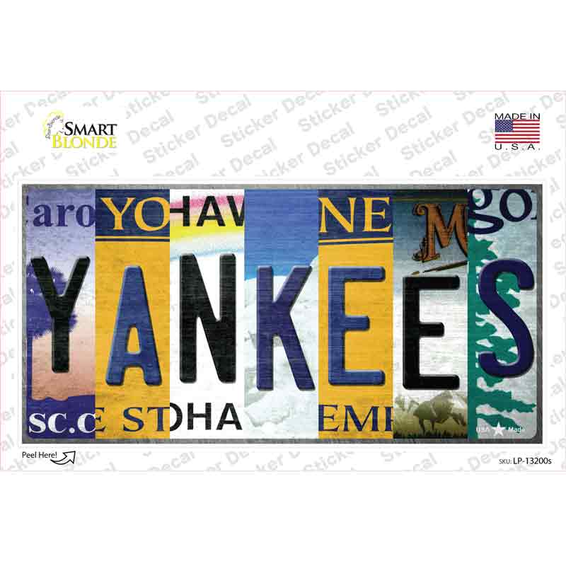 LP-13200s-M Yankees Strip Art Novelty Sticker Decal - Medium