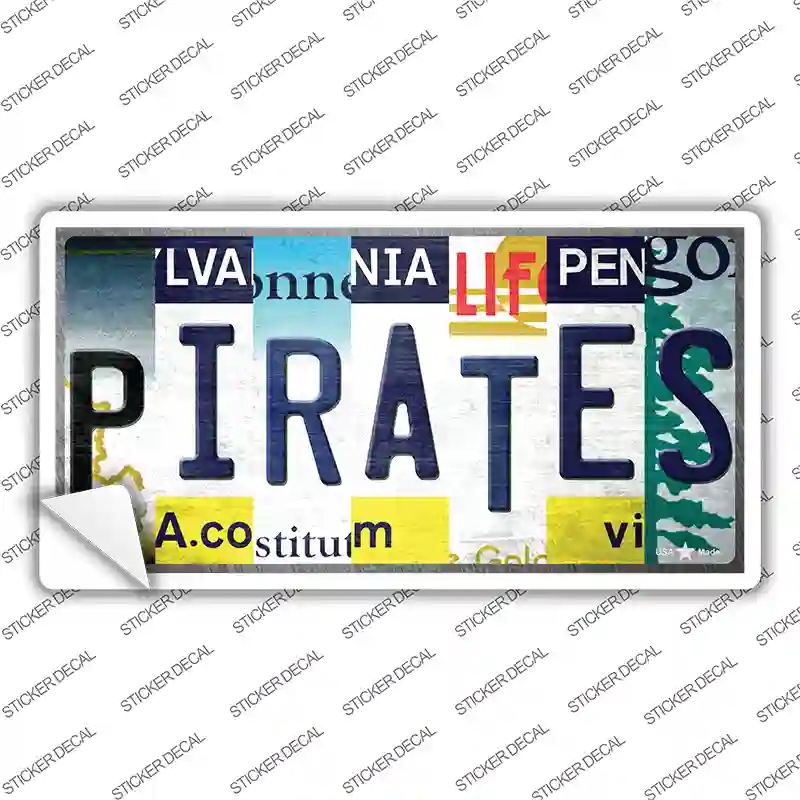 LP-13203s-XL Pirates Strip Art Novelty Sticker Decal - Extra Large