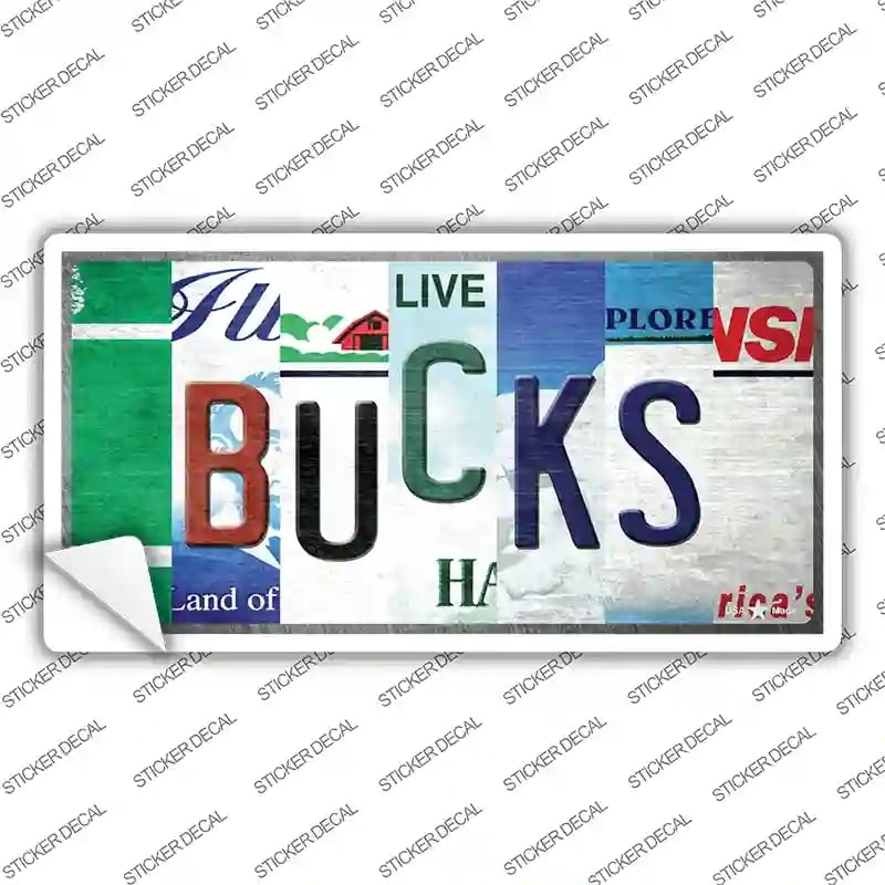 LP-13227s-S Bucks Strip Art Novelty Sticker Decal - Small