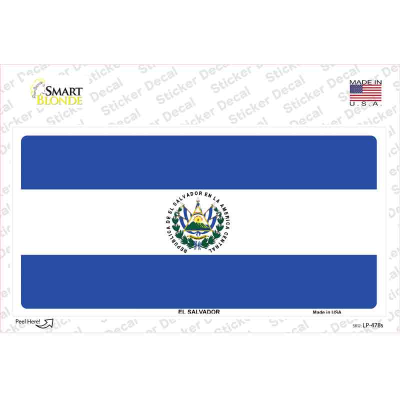 LP-478s-M El Salvador Flag Novelty Sticker Decal - Medium