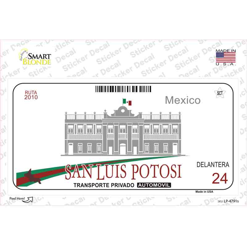 LP-4791s-M San Luis Potosi Mexico Novelty Sticker Decal - Medium